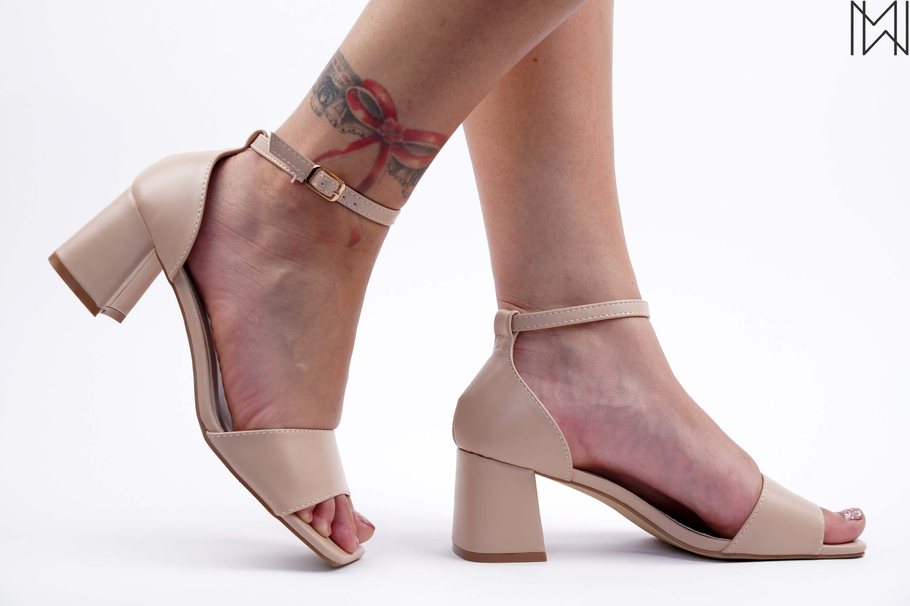 Beige low hotsell block heels